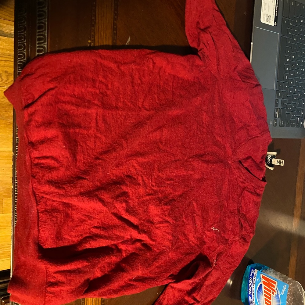Armani mens sweater size small red v neck